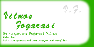 vilmos fogarasi business card